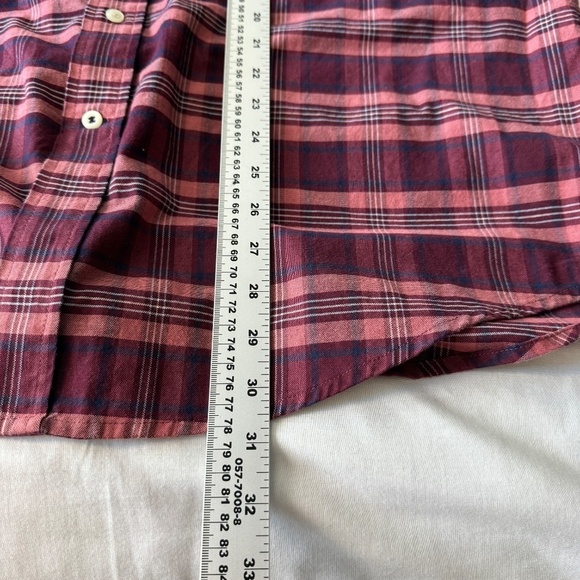 IZOD Saltwater Men's Long Sleeve Plaid Casual Button Up Shirt Red/Wine X-Large - Picture 12 of 14